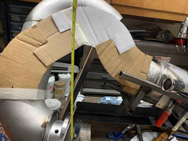 One of the trial fits in cardboard